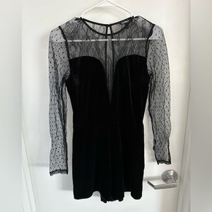 Black Express Velvet Romper